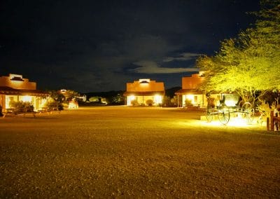 Dude Ranch Suites at night