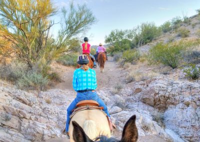 Ranch Guests riding in mountains