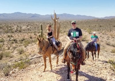 Guests riding in mountains