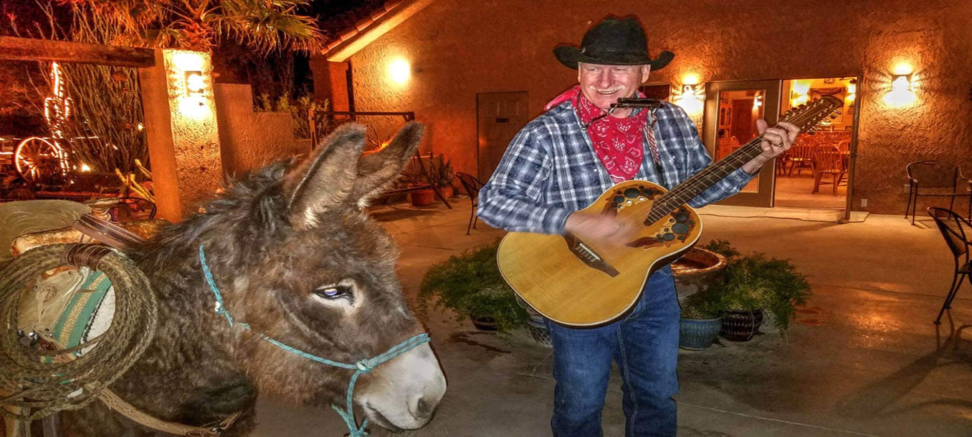 Cowboy playing guitar