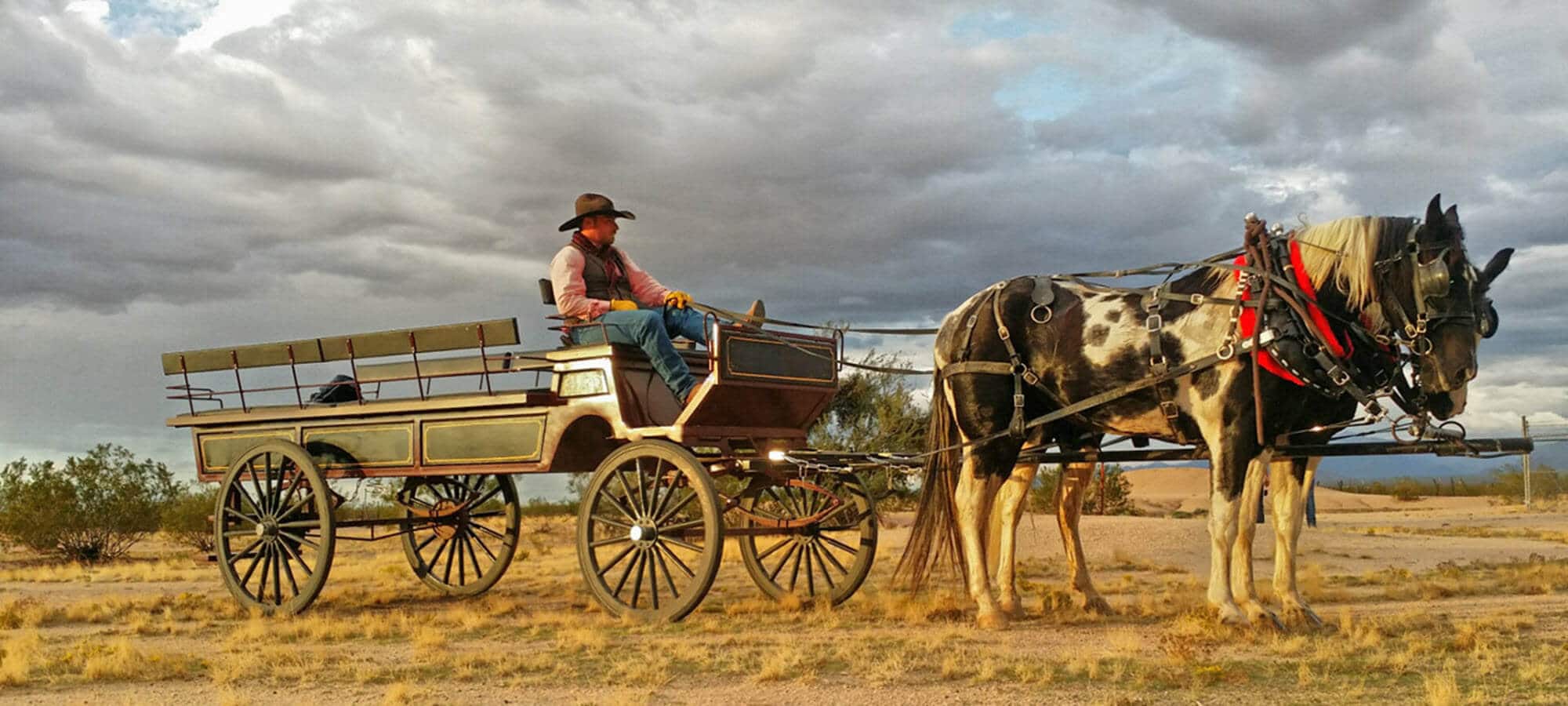 Wagon ride at Dude Ranch