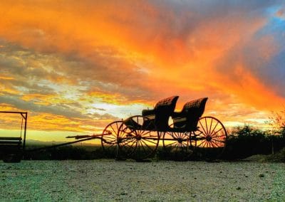 Antique Wagon at sunset
